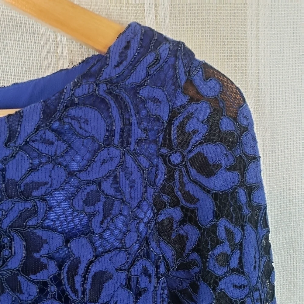 Eliza J Lace Sheath Dress Blue Black Size 4‎